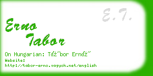 erno tabor business card